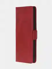 Алый чехол-книжка для Poco X6 Pro (5G) из высококачественной искусственной кожи