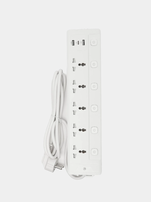 Сетевой фильтр XO Power Socket 2500W (WL19 EU) (5 розеток, 2 USB порта + Type-C)