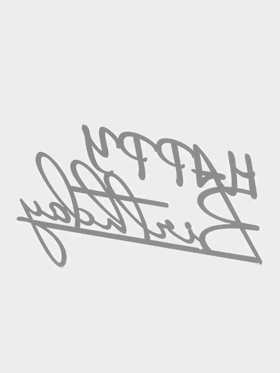 Золотой топпер #Т76 "Happy Birthday" из акрила для украшения торта, боковой / торцевой