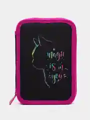 Пенал школьный для девочки, 2 отделения, полиэстер, 21х14 см, Magic Cat, Brauberg, 271542