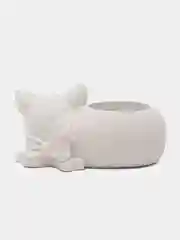 Белый сувенир, кашпо, подсвечник, фигурка кошки, кот , гипс
