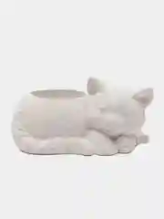 Белый сувенир, кашпо, подсвечник, фигурка кошки, кот , гипс