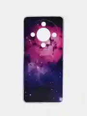 Аметистовый силиконовый чехол на Honor X9B / Хонор X9B прозрачный, с рисунком, защита камеры