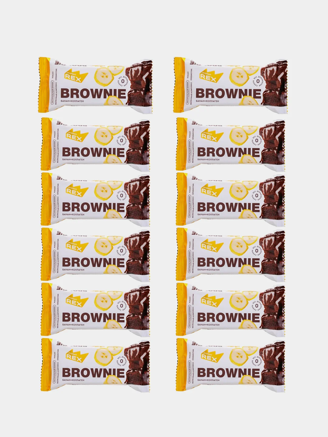 Протеиновые пирожные брауни ProteinRex Brownie, банан, без сахара, 50г