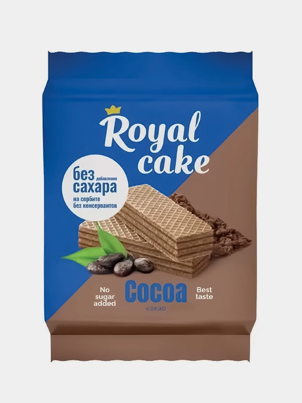 Вафли Protein Rex Royal cake "Какао", на сорбите, 120 г