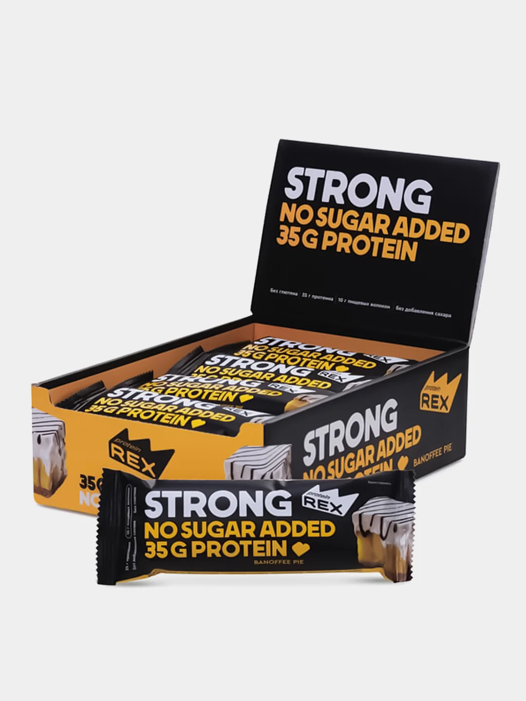 Батончик протеиновый Protein Rex Strong "Баноффи Пай", 12 штук по 100 г