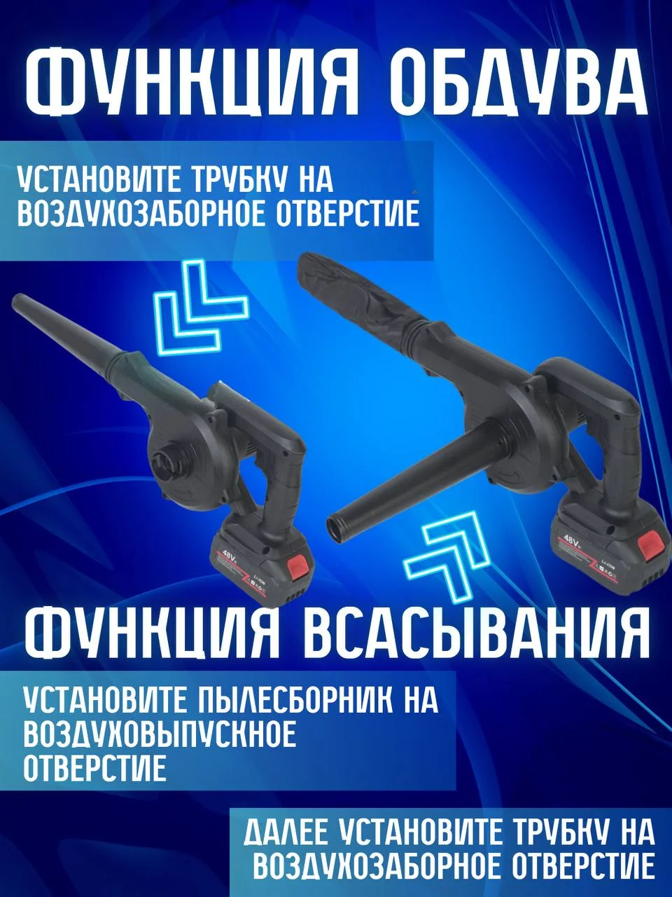 Черный воздуходувка 2 в 1, аккумуляторная. портативная беспроводная с функцией всасывания