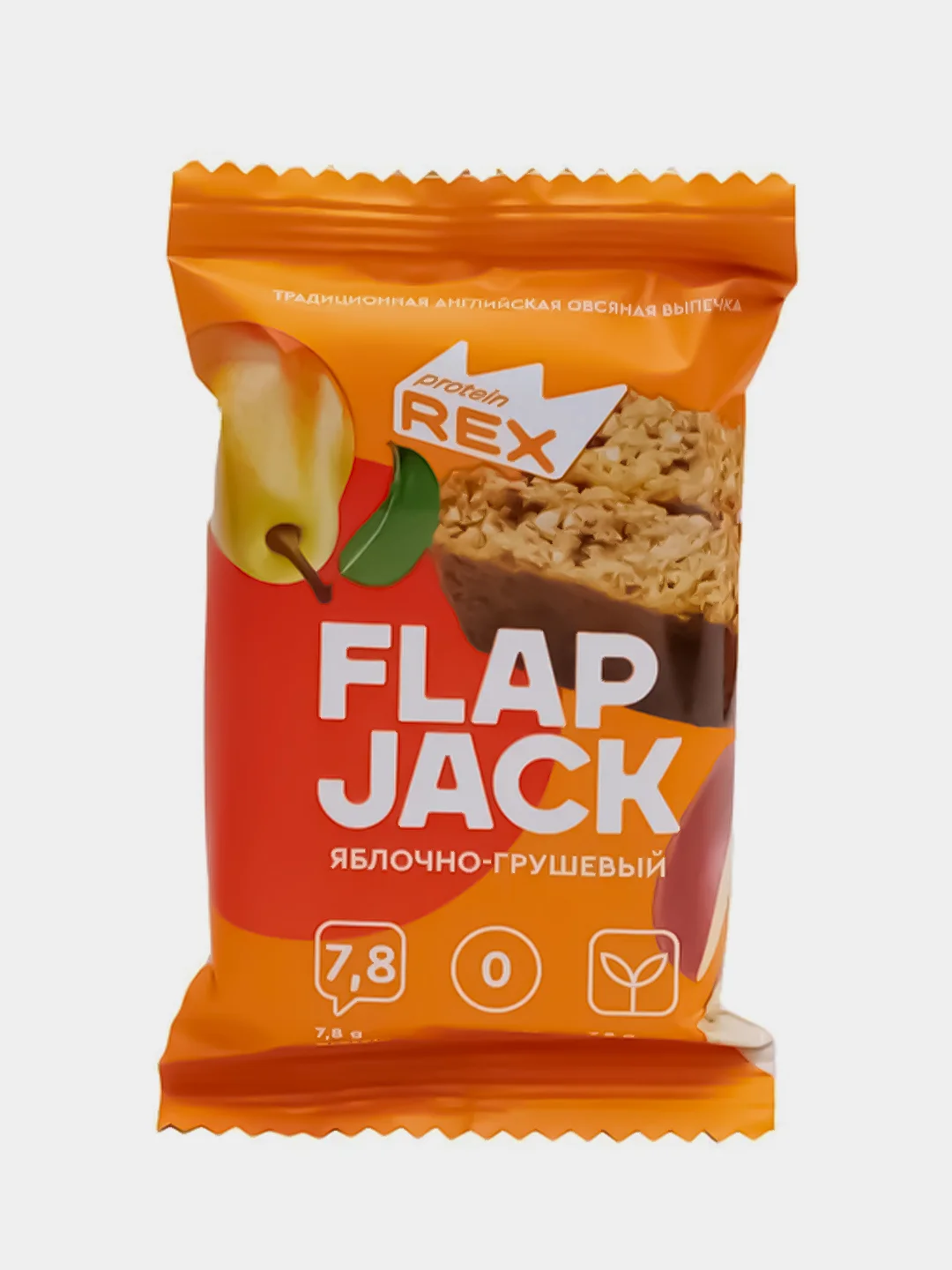 Печенье овсяное протеиновое FLAP JACK "Яблоко-груша", 12 штук по 60 г