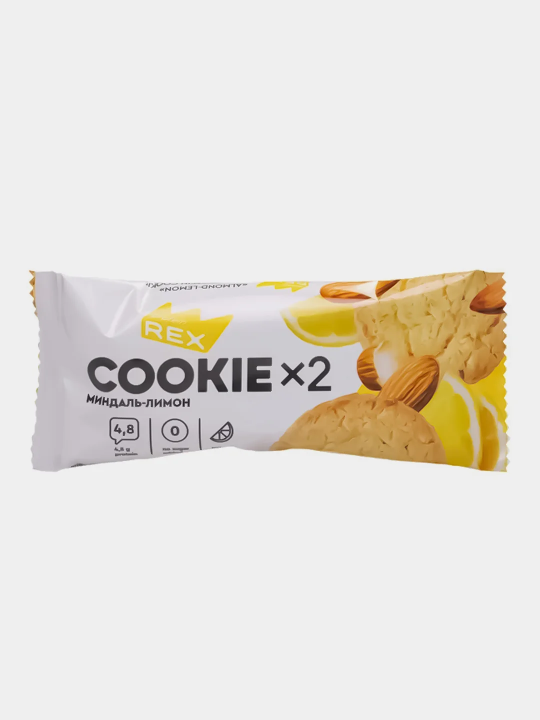 Печенье Protein Rex "Миндаль-лимон", с высоким содержанием протеина, 12 штук 50 г