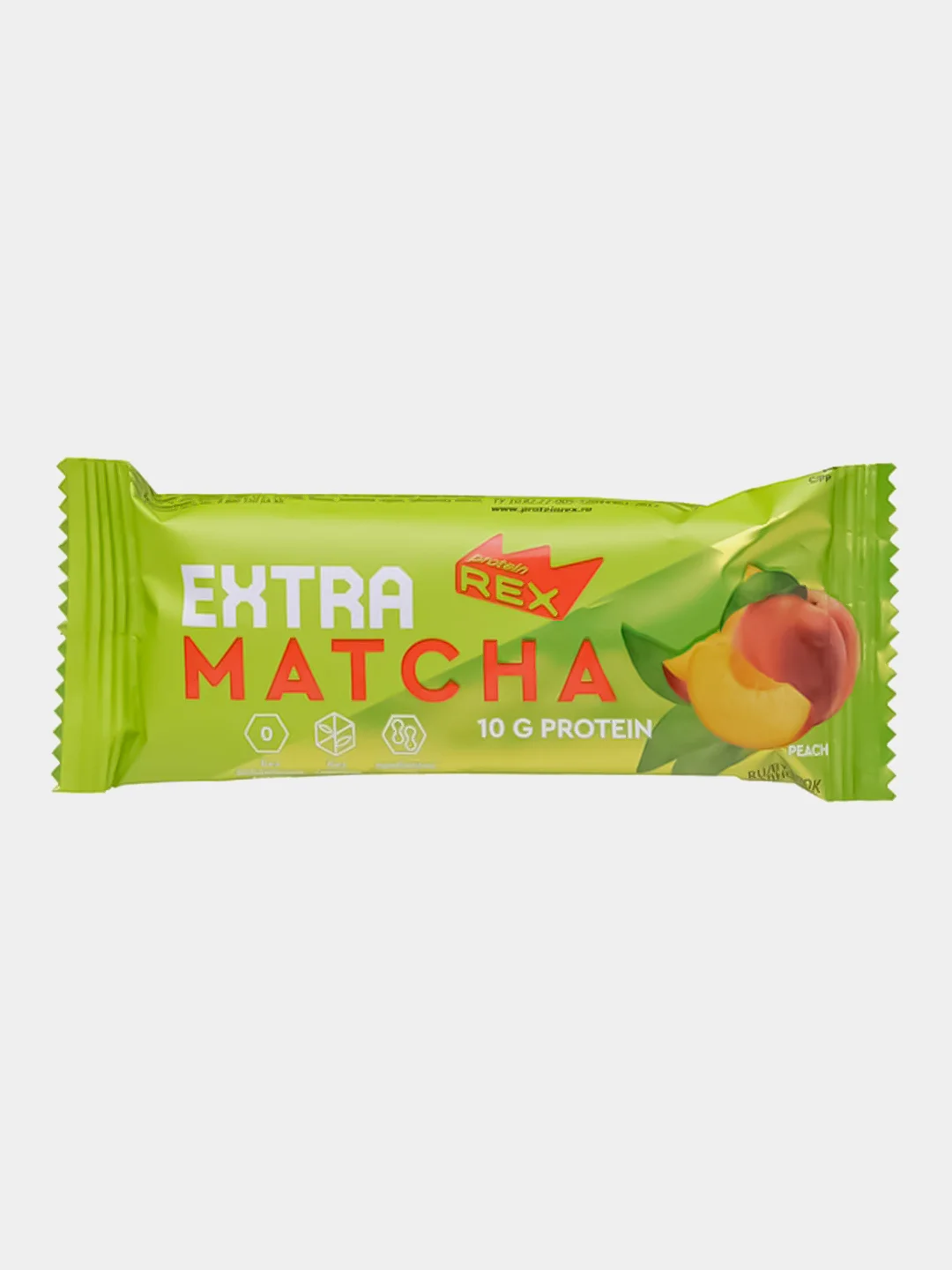 Батончик Protein Rex EXTRA "Матча-персик", протеиновый, 18 штук по 40 г