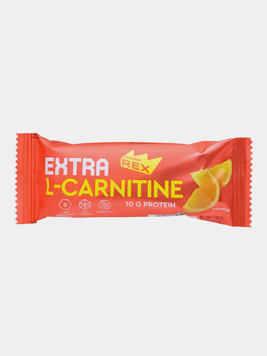 Батончик Protein Rex EXTRA "Апельсин" + L-карнитин, протеиновый, 18 штук по 40 г