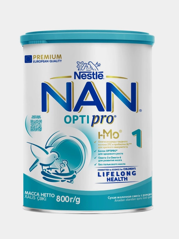 Смесь детская NAN OptiPro 1 сухая молочная, с рождения, 800 г