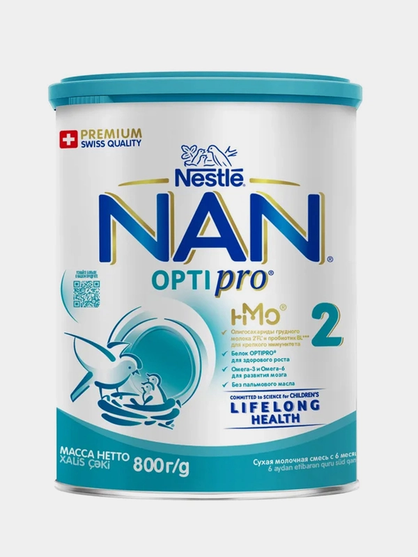 Смесь детская NAN OptiPro 2 сухая молочная, с 6 мес, 800 г