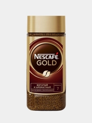 Кофе растворимый Nescafe Gold, сублимированный с добавлением молотого, стекл.банка, 190 г