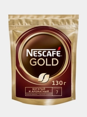 Кофе растворимый Nescafe Gold, сублимированный, с добавлением молотого, дой-пак, 130 г