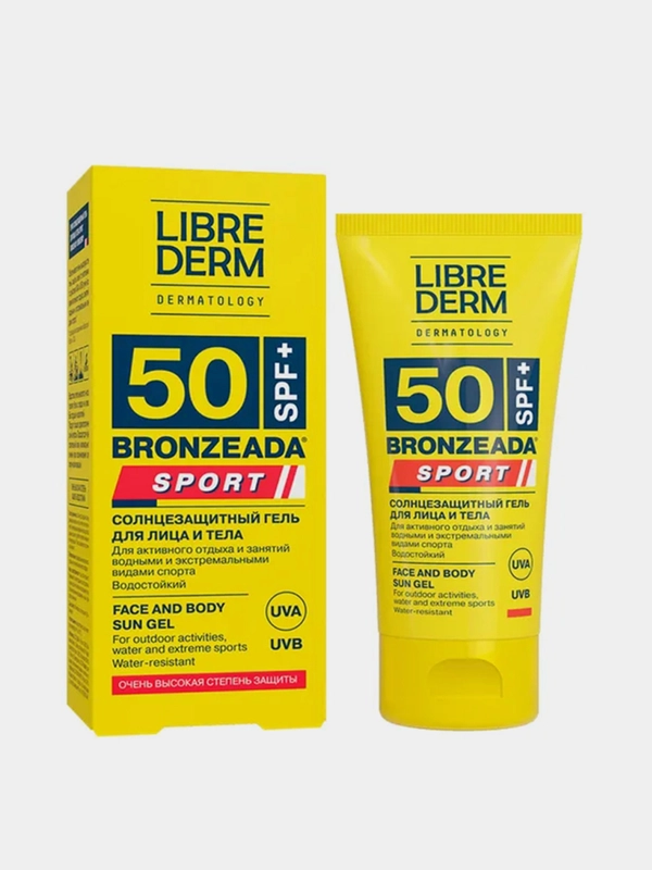 Cолнцезащитный гель для лица и тела LIBREDERM BRONZEADA SPORT, SPF 50, 50 мл