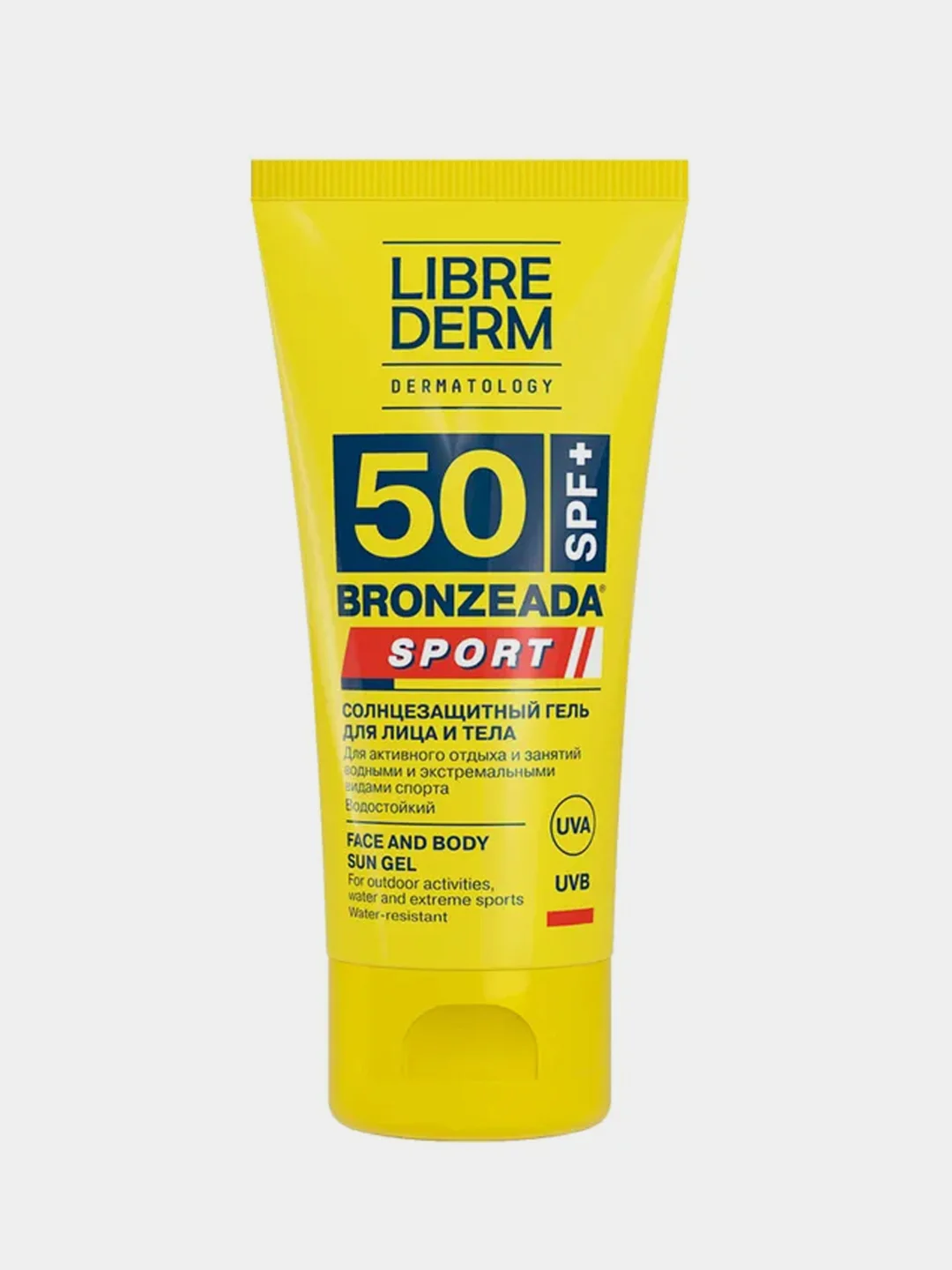 Солнцезащитный гель Librederm BRONZEADA SPORT, для лица и тела, SPF 50, 150 мл
