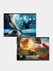 Альбом для рисования BRAUBERG "Футбол", А4, скоба, 40 листов