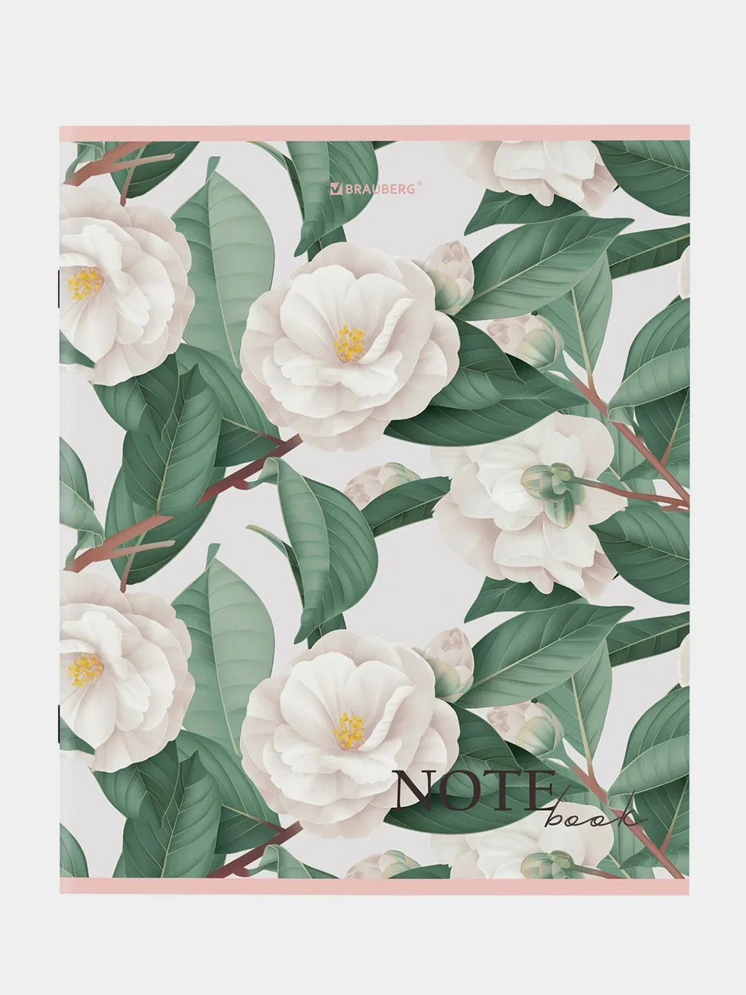 Тетрадь BRAUBERG "Bloom", скоба, клетка, обложка картон, 96 листов, А5