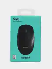 Черный мышь проводная Logitech M90, USB