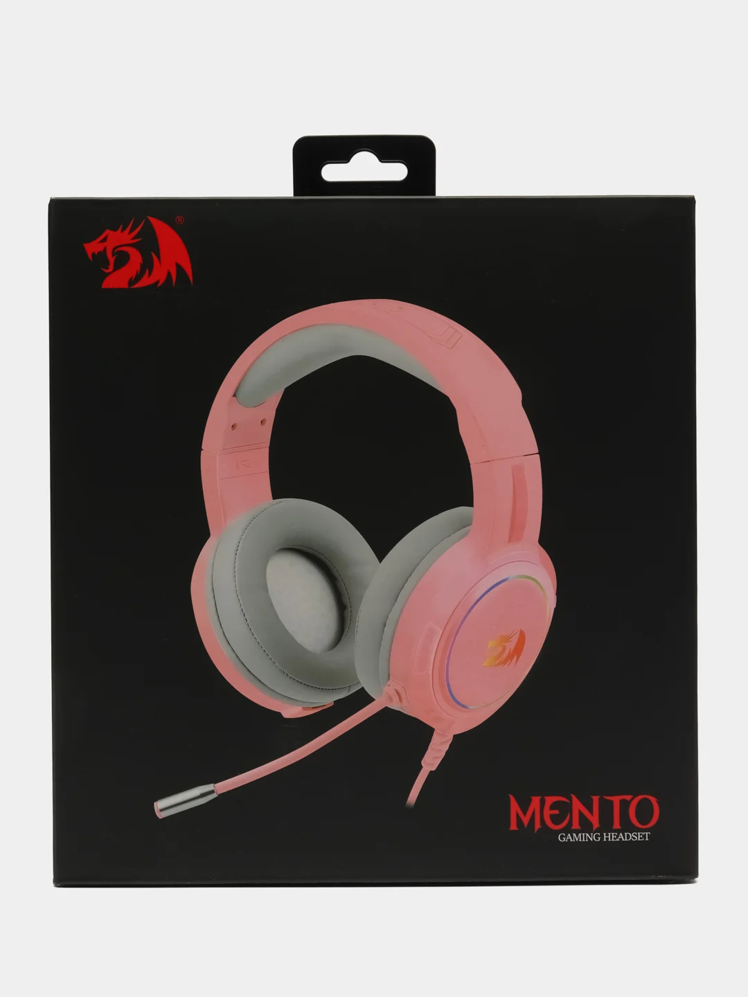 Розовый наушники игровые с микрофоном Defender Mento RGB, светящиеся с подсветкой