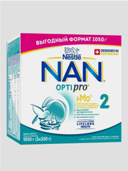 Смесь детская NAN OptiPro 2 сухая молочная, с 6 мес, (3x350 г) 1050 г