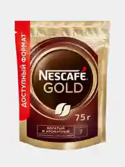 Кофе растворимый Nescafe Gold, сублимированный с добавлением молотого, дой-пак, 75 г