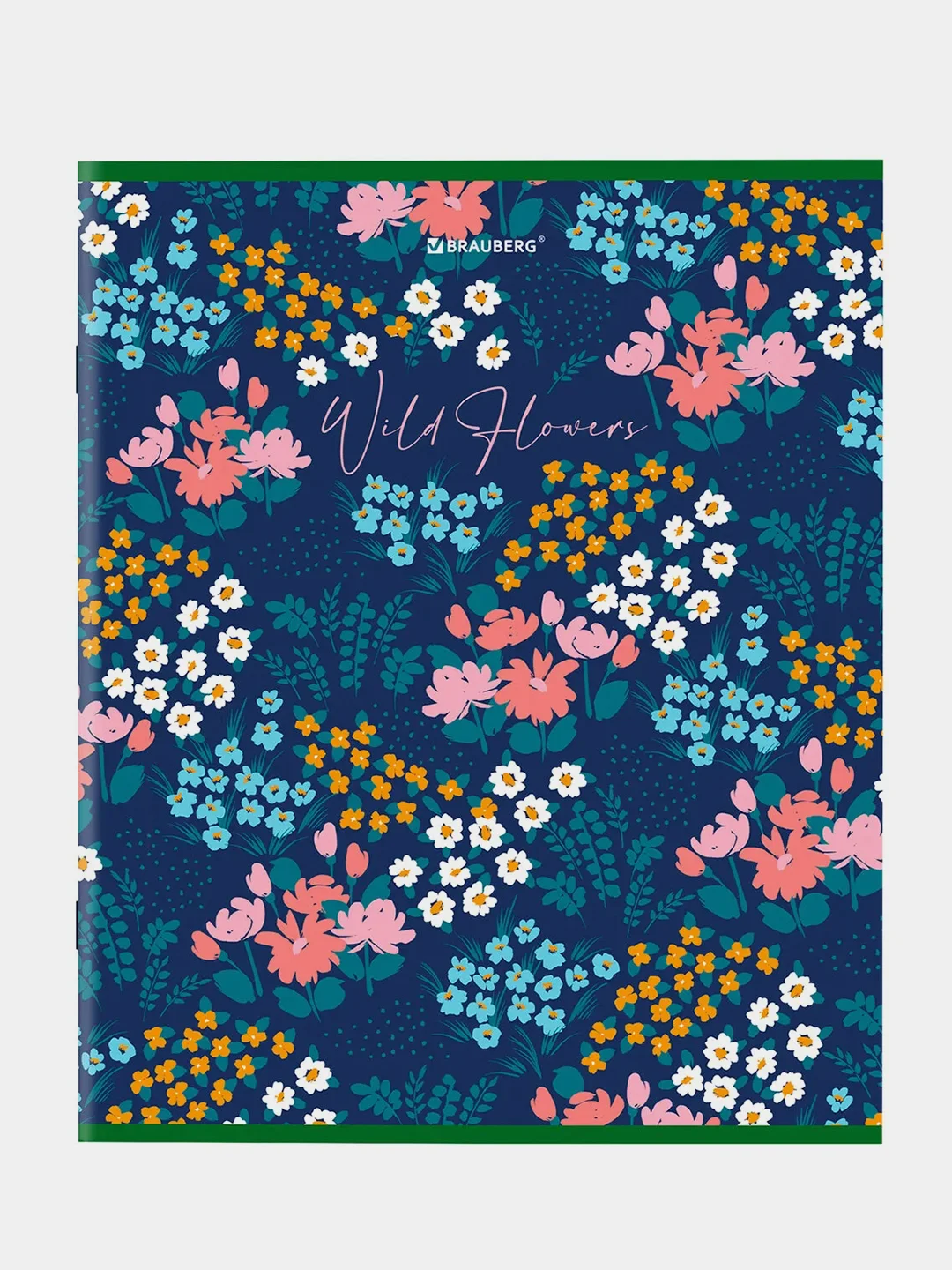 Тетрадь BRAUBERG "Wild Flowers", А5, скоба, клетка, 96 листов