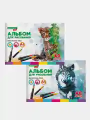 Альбом для рисования BRAUBERG KIDS "Зверята", А4, 40 листов