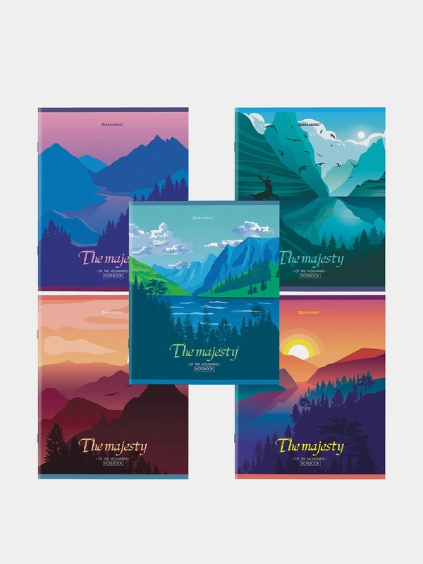 Тетрадь BRAUBERG "Majesty", А5, скоба, клетка, 2 штуки, 48 листов