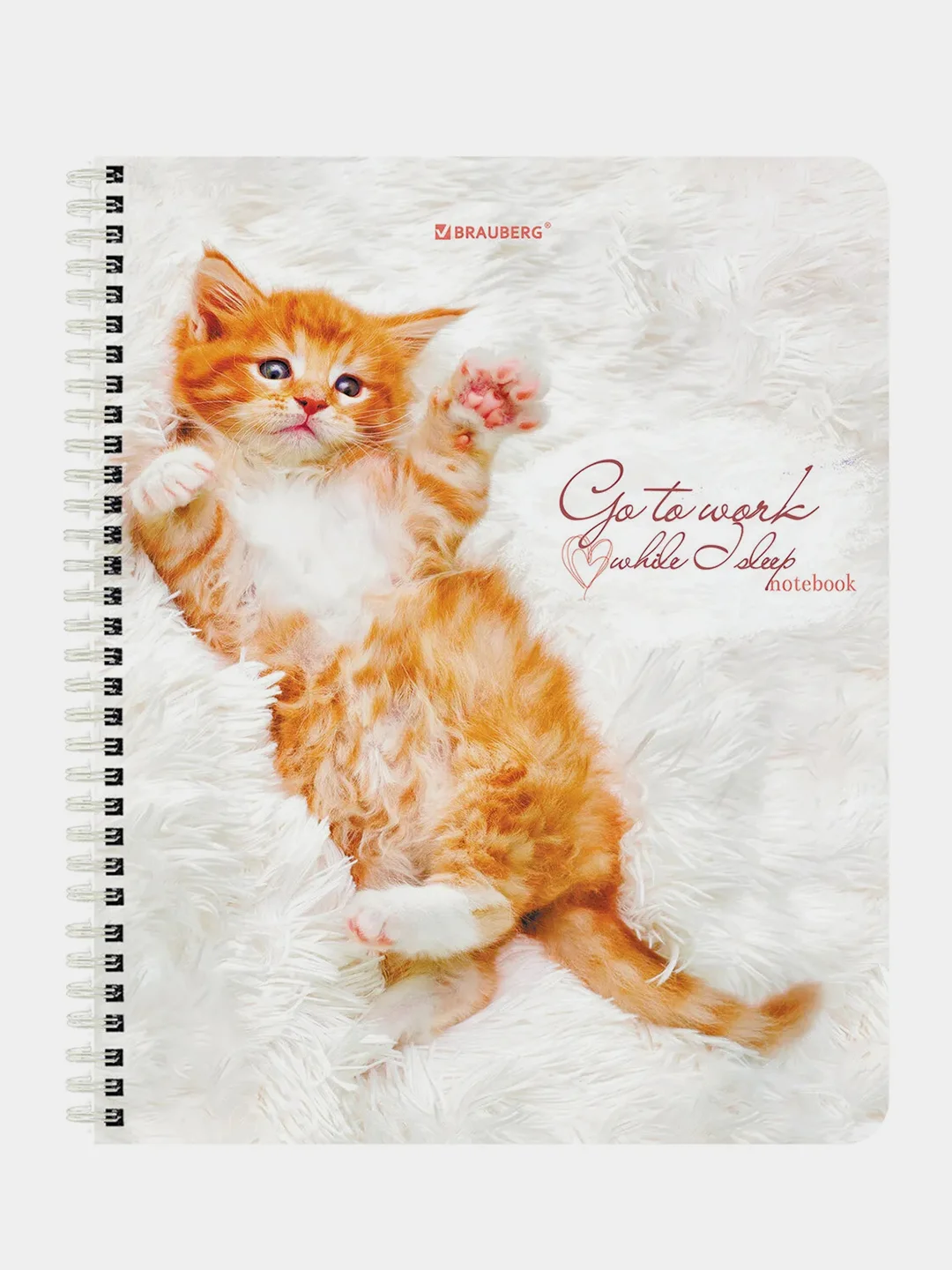 Тетрадь BRAUBERG "Котики", А5, гребень, клетка, 96 листов