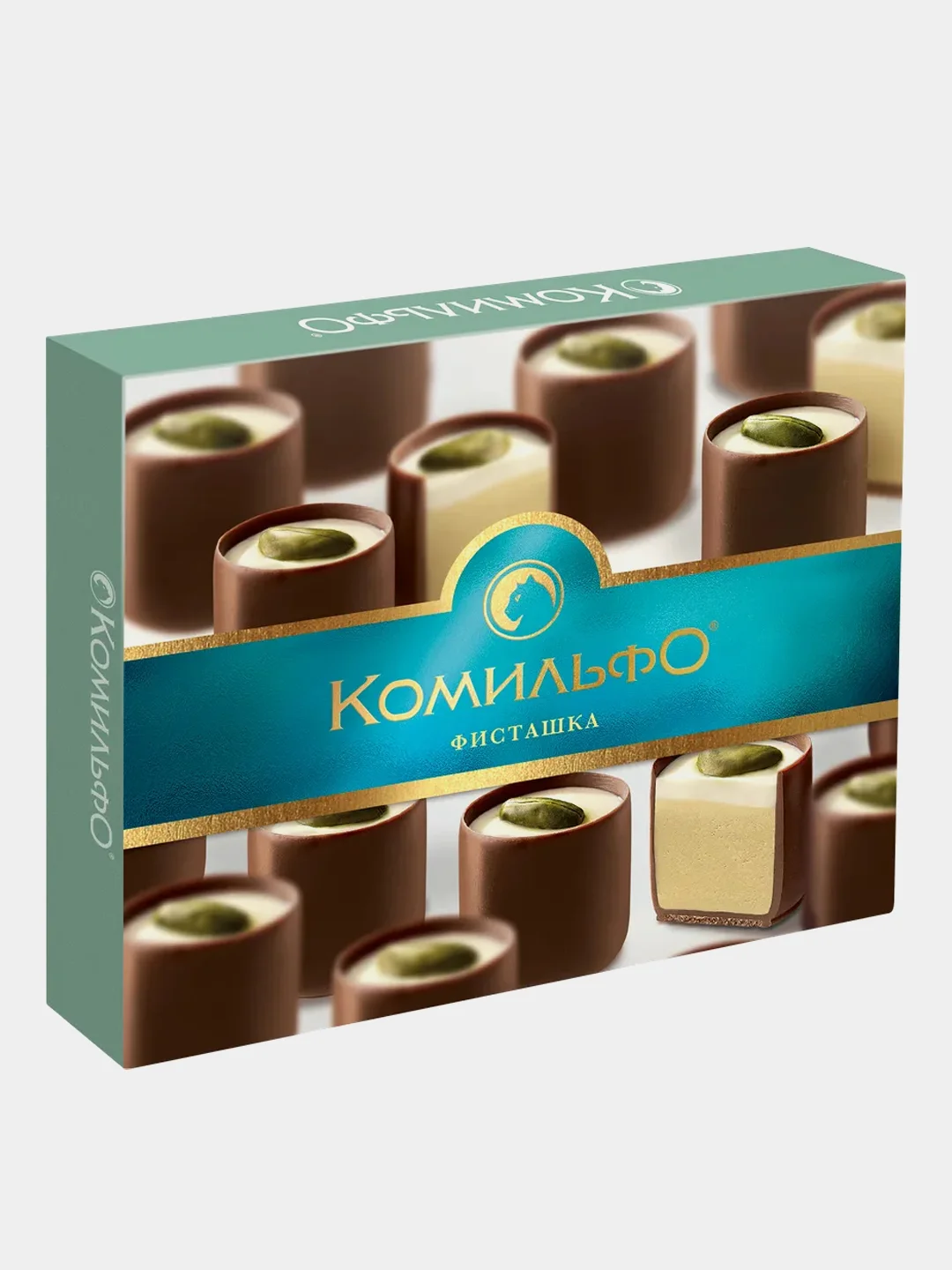 Конфеты шоколадные Комильфо с двухслойной начинкой, фисташка, 232г