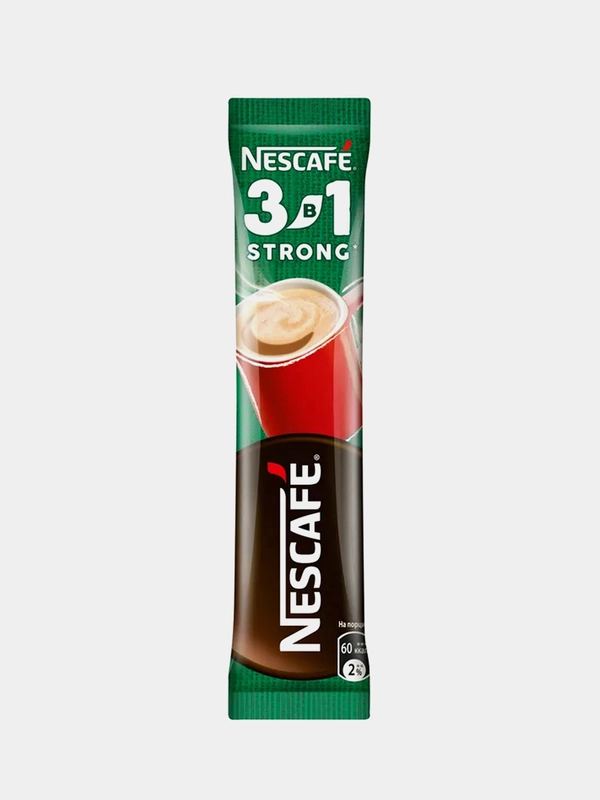 Кофейный напиток Nescafe Крепкий растворимый, 3 в 1, шоубокс 20 порций по 14,5 г