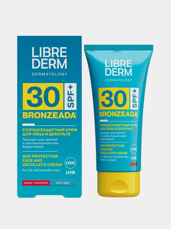 Солнцезащитный крем для лица и зоны декольте LIBREDERM BRONZEADA SPF30, 50 мл
