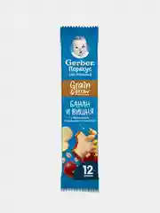 Батончик фруктово-злаковый GERBER с бананом и вишней, с 12  месяцев, 1 шт