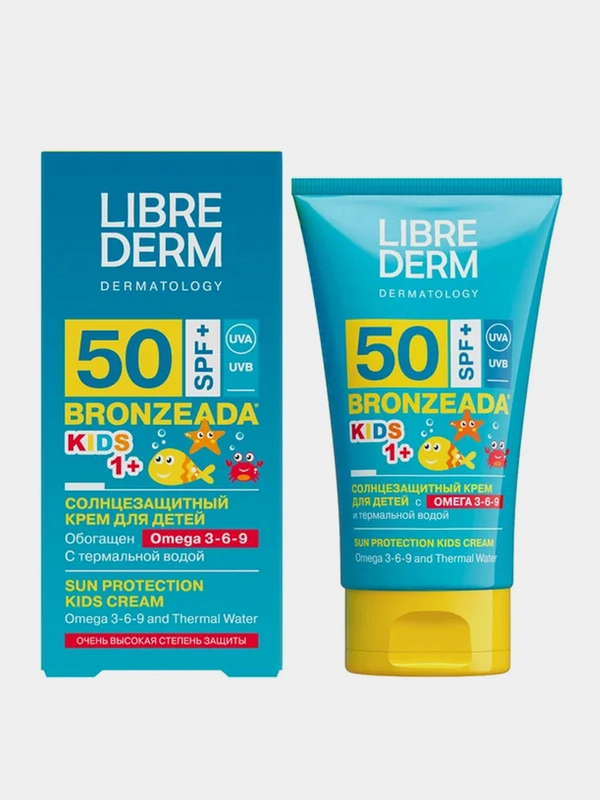 Солнцезащитный крем для детей LIBREDERM SPF50+ с Омега 3-6-9 и термальной водой, 150 мл