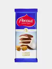 Шоколад Россия, молочный, белый, с кокосом и вафлей, 82 г