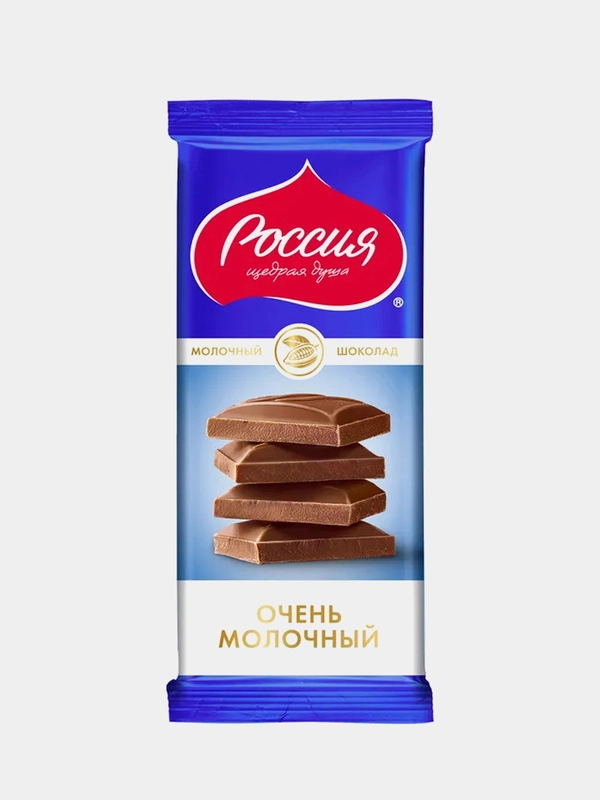 Шоколад Россия - щедрая душа Очень молочный 82г