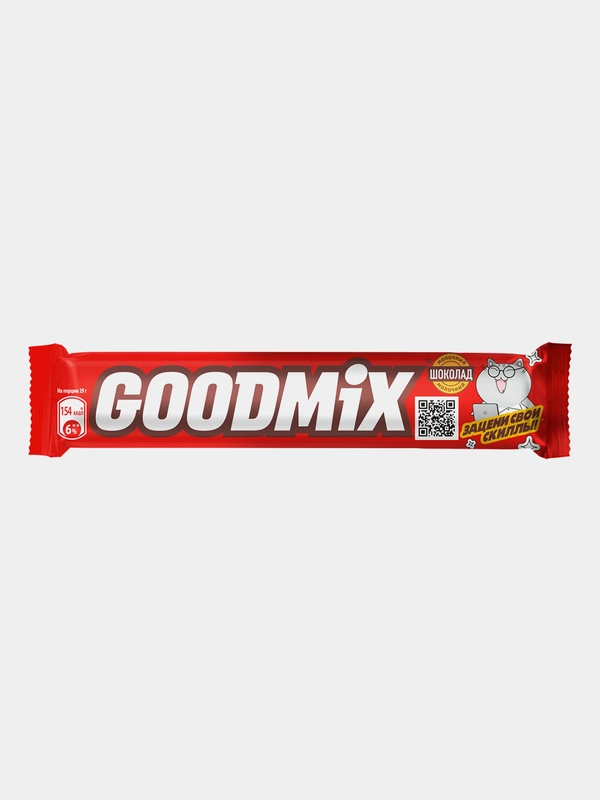 Шоколадный мини-батончик GOODMIX с хрустящей вафлей, 29 гр
