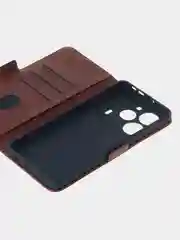 Терракотовый чехол-книжка для Tecno Pova 6 Pro из высококачественной искусственной кожи