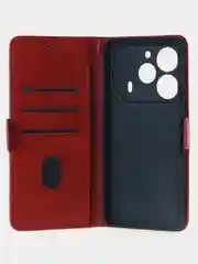 Алый чехол-книжка для Tecno Pova 6 Pro из высококачественной искусственной кожи