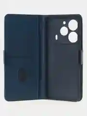 Темно-синий чехол-книжка для Tecno Pova 6 Pro из высококачественной искусственной кожи