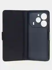 Угольный чехол-книжка для Tecno Pova 6 Pro из высококачественной искусственной кожи