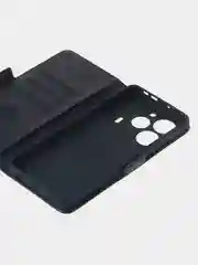 Угольный чехол-книжка для Tecno Pova 6 Pro из высококачественной искусственной кожи