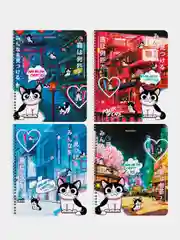 Тетрадь BRAUBERG "Anime Cats", А5, гребень, клетка, 80 листов