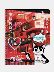 Тетрадь BRAUBERG "Anime Cats", А5, гребень, клетка, 80 листов