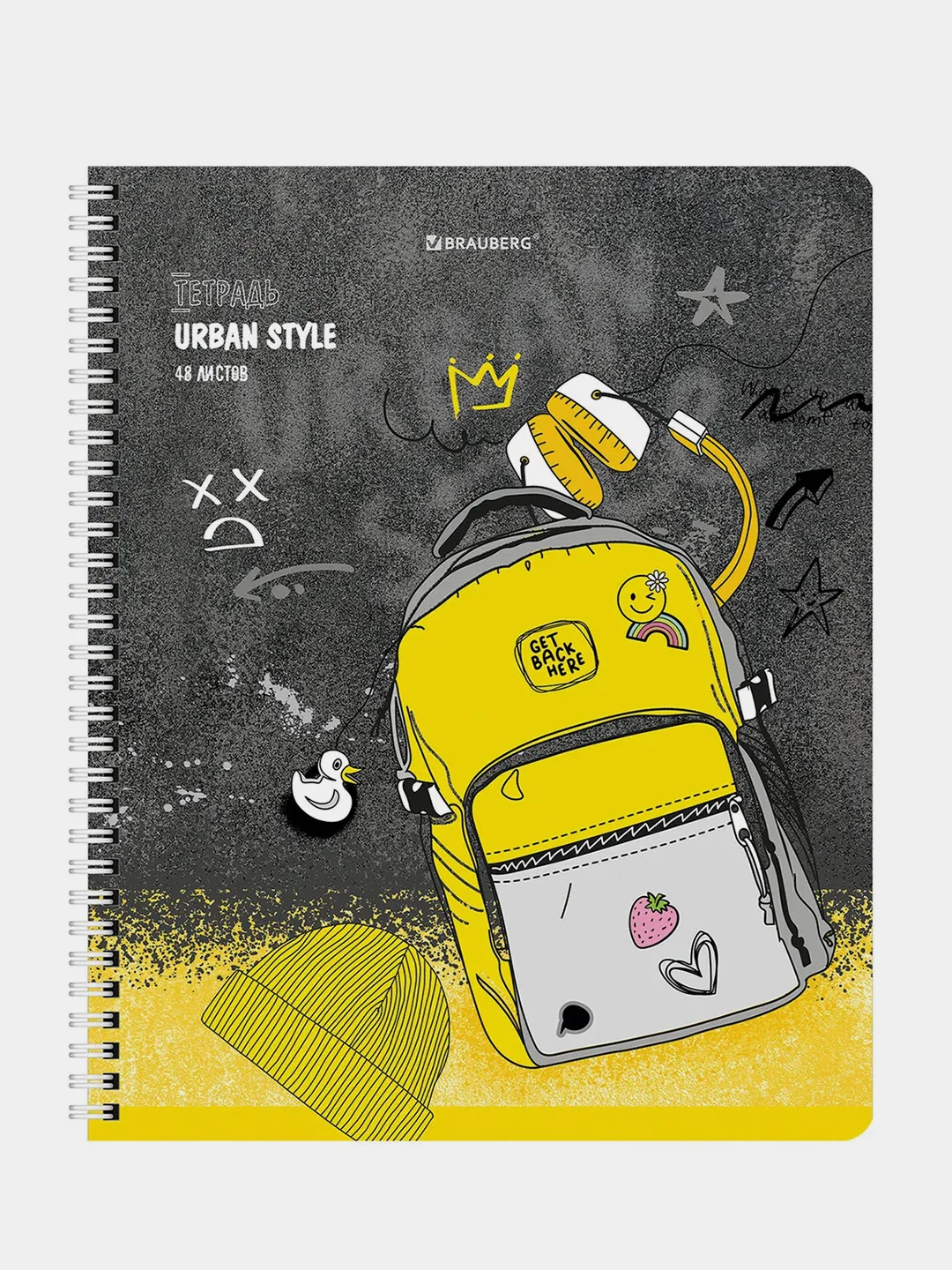 Тетрадь BRAUBERG "Urban Style", А5, 48 листов, гребень, клетка
