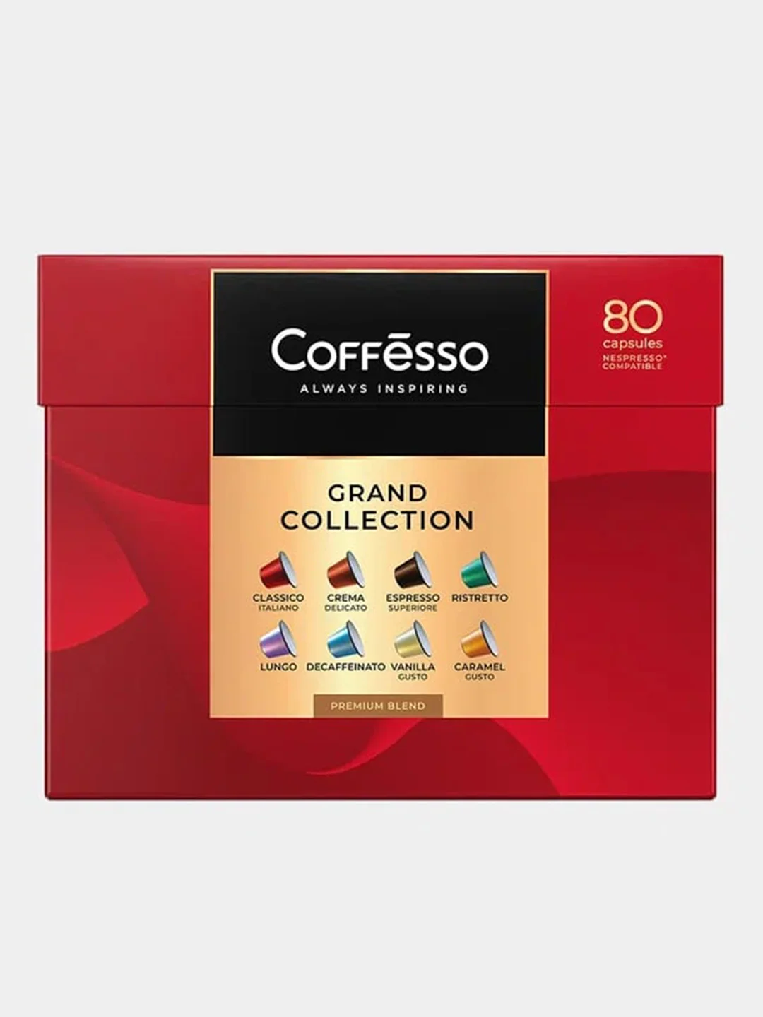 Кофе в капсулах Coffesso, ассорти, 8 вкусов, 80 штук