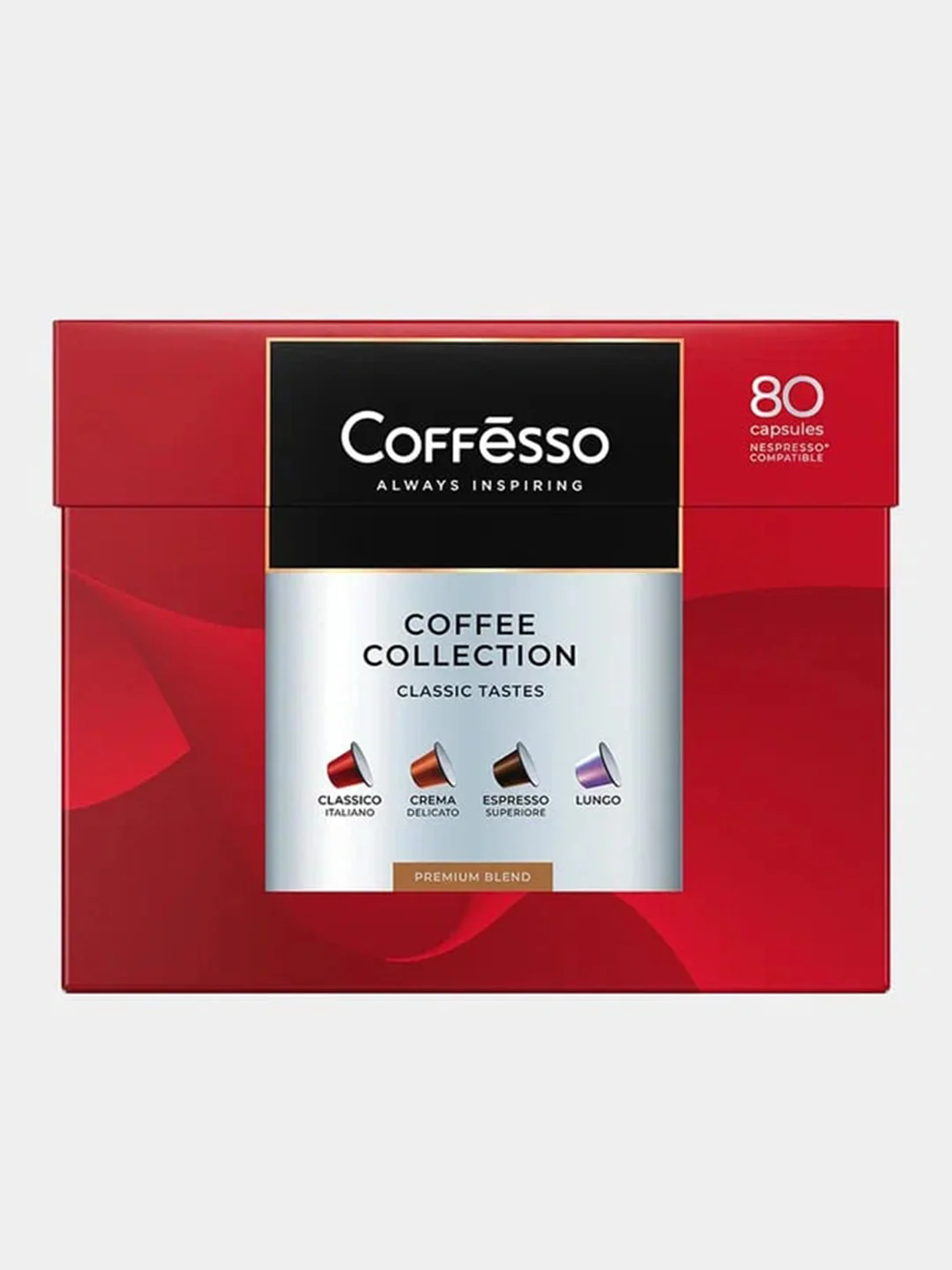 Кофе в капсулах Coffesso, ассорти, 4 вкуса, 80 штук