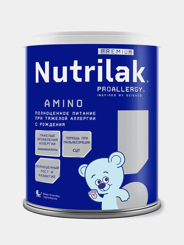 Смесь детская Nutrilak Premium Amino, сухая, при тяжелой аллергии, с рождения, 400 г